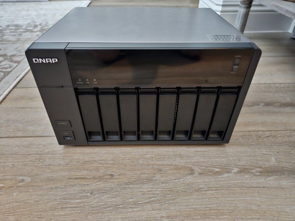 QNAP TVS-871T NAS with 56 TB of HDDs 
