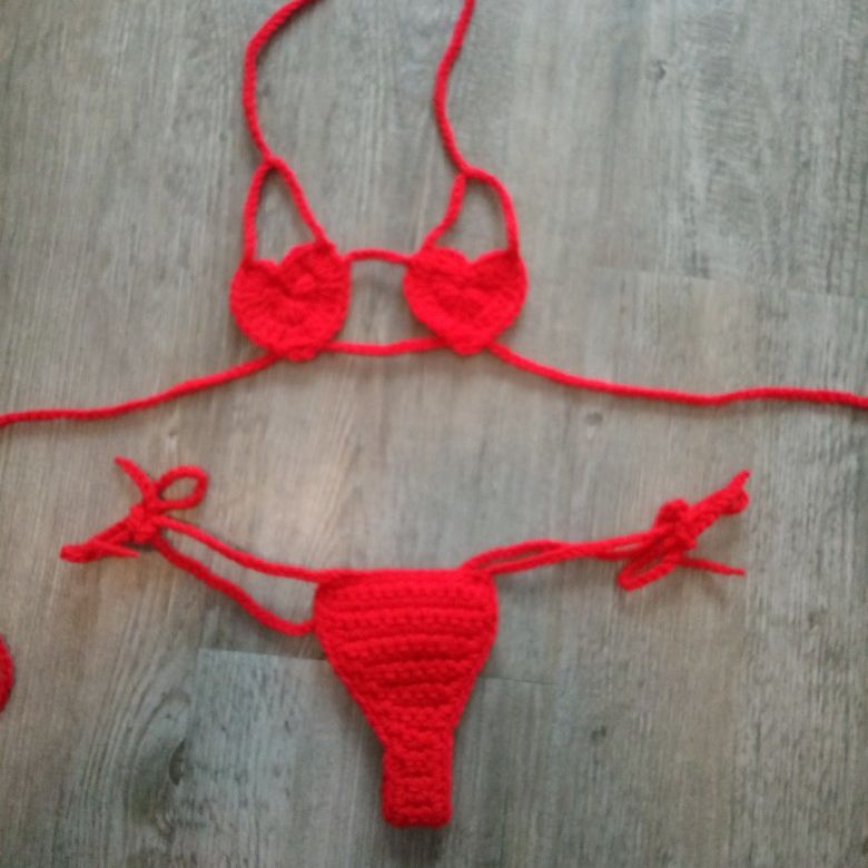 Micro Red Heart Bikini Set