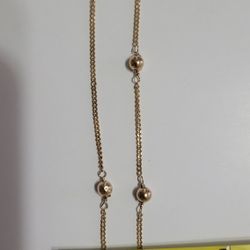 10k Gold Ball Station Chain 