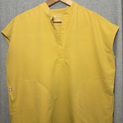 FIGS Technical Collection Scrub Top Rafaela Citrine Light Gold Yellow Small