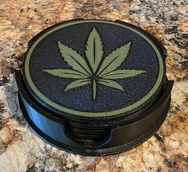 Pot Leaf Coasters (Set of 4, 3D Printed)