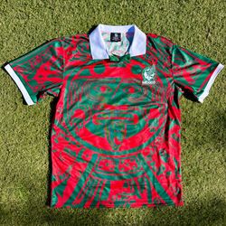 Inspired 1986 World Cup Red & green Mexico soccer  jersey