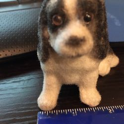 Vintage Sitting Dog 4 In Long