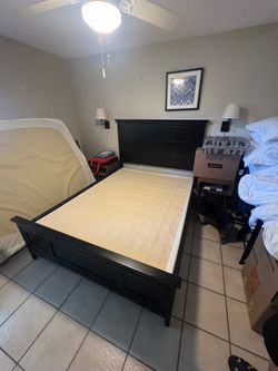 Free Bed Frame and Box frame and 2x pottery barn pictures