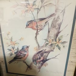 vintage wooden bird frame 