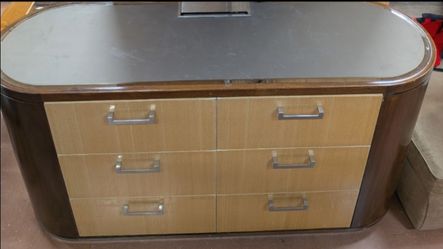 Walnut Solid Wood Deco Style Dresser With Electrical Inputs Firm $300