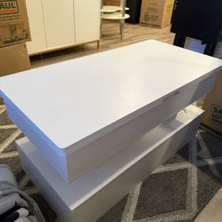 White Coffee Table 20x20x40 Inches