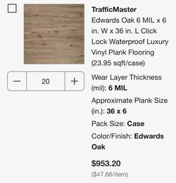 20 boxes Edward oak vinyl flooring