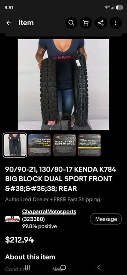 Kenda K784 Big Block Dual Sport Tire Set