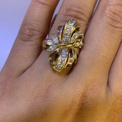 14K Yellow Gold Bow Ring