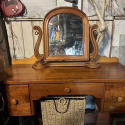 Antique Dresser With Mirror 