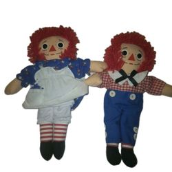 Hasbro Raggedy Ann & Andy the Original Doll w Heart 1996 Johnny Gruelle EUC 12in