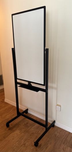 Used Maxtek Magnetic Mobile Whiteboard,40x24, Double~Sided Dry Erase, Rolling