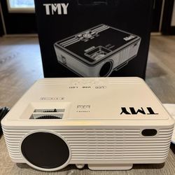 Projector with hanging backdrop