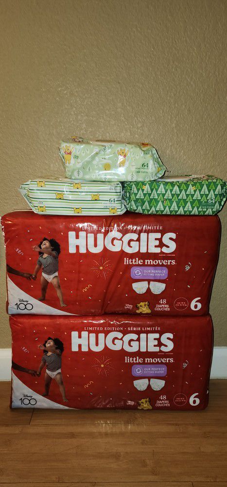 Huggies Bundle $40 Total (96 Diapers Total & 192 Baby Wipes)