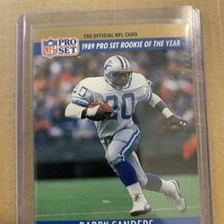 Barry Sanders Rookie Of The Year Card Lions 