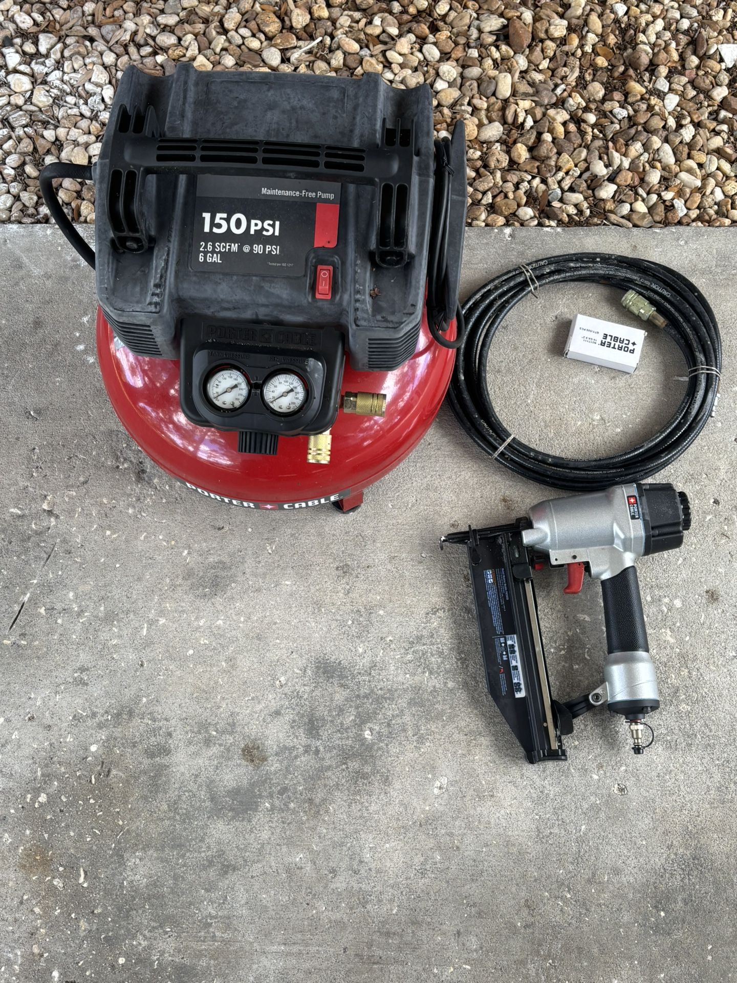 Porter-Cable 6 Gal. 150 PSI Portable Electric Air Compressor and 16-Gauge Nailer Combo Kit