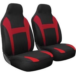Red with black fabric car seat cover sleeve fits most seats