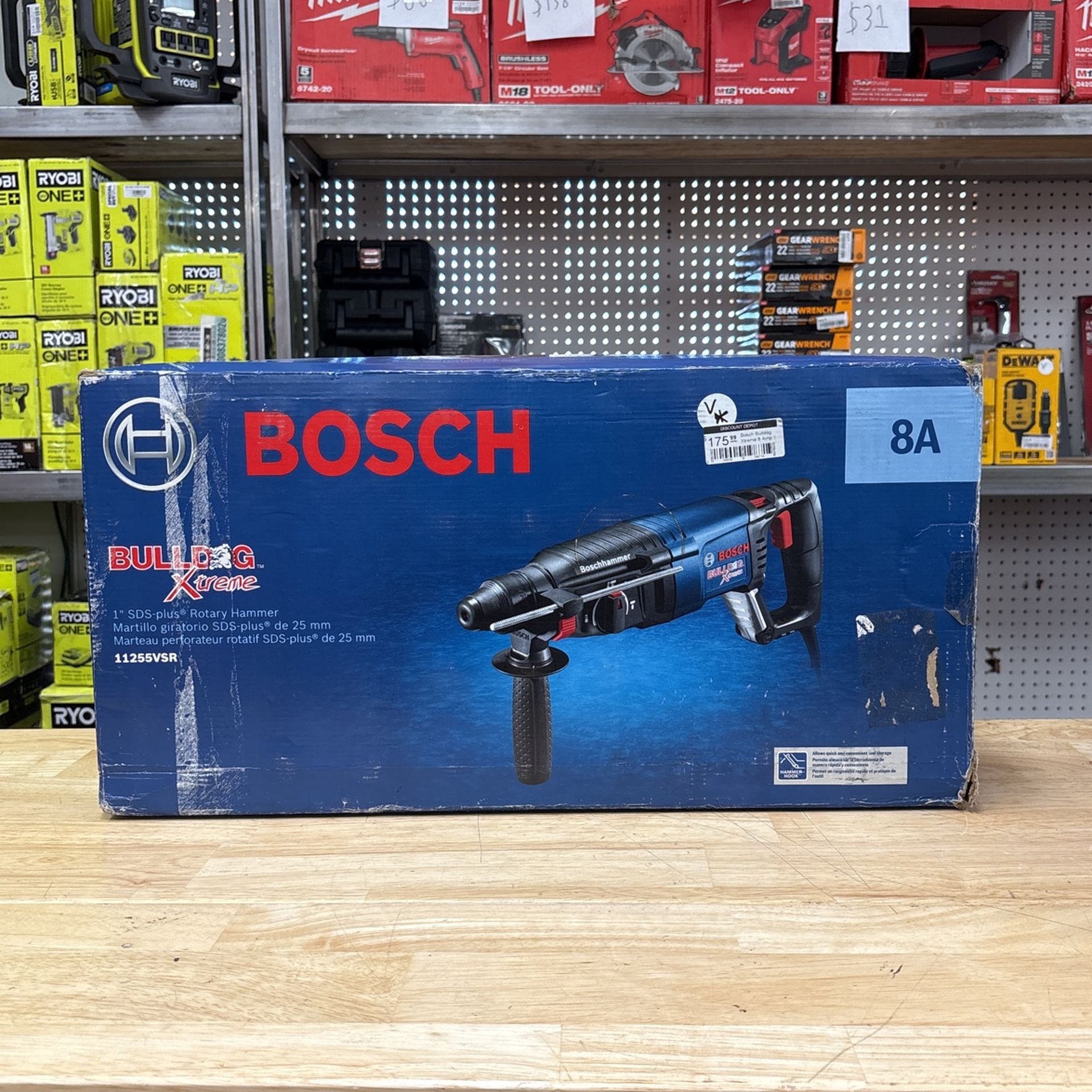 Bosch Bulldog Xtreme 8 Amp 1 in. Corded Variable Speed SDS-Plus Concrete/Masonry Rotary Hammer Drill with Carrying Case