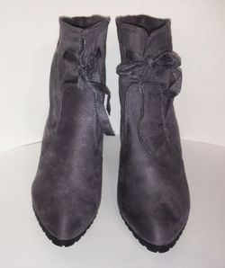 Gray suede slip proof boots