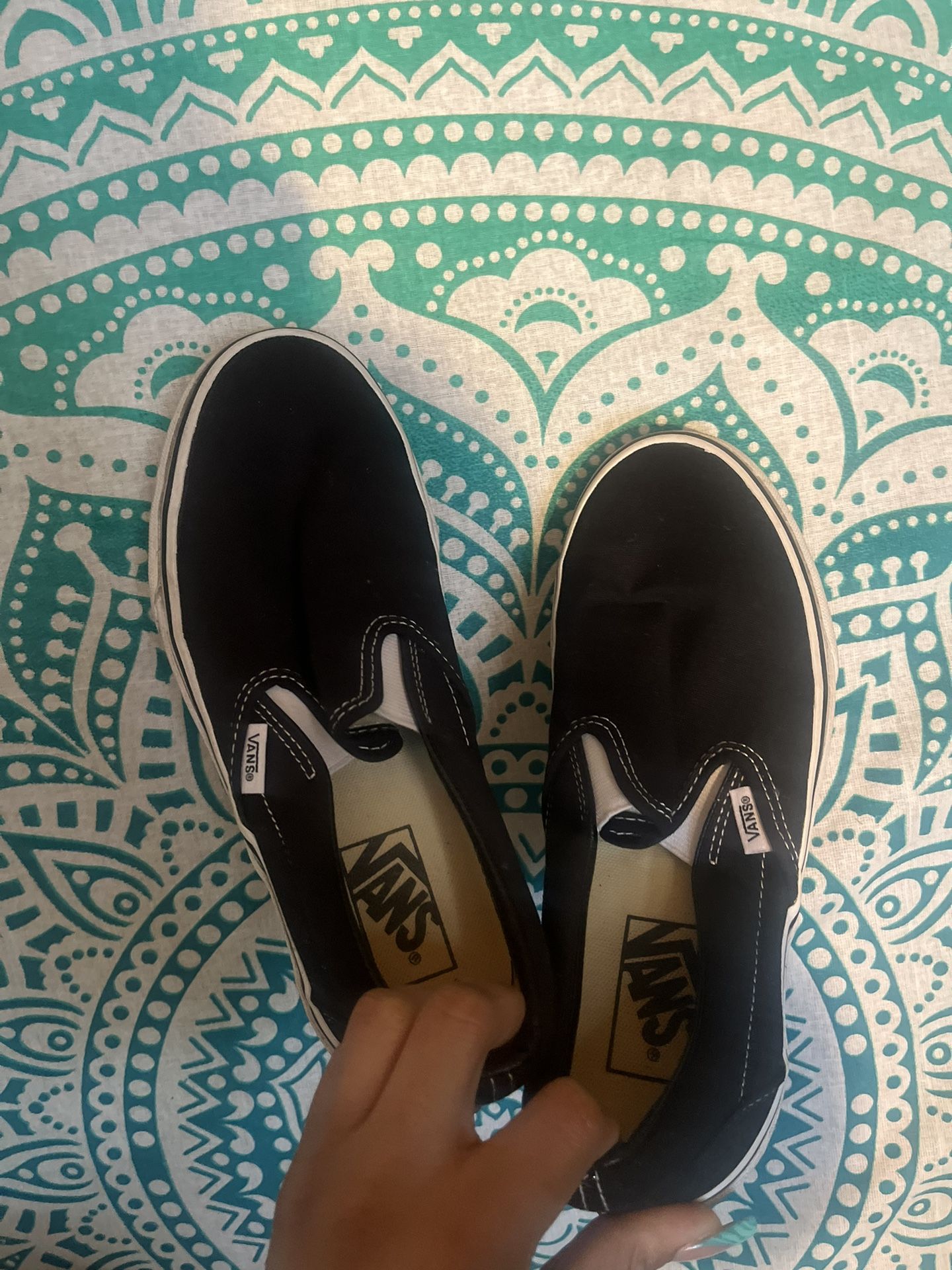 Black Slip On Vans (check description for size)