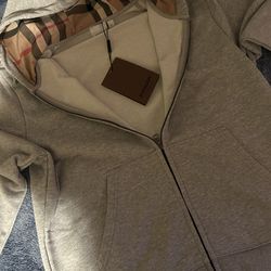 Grey Burberry zip up size M