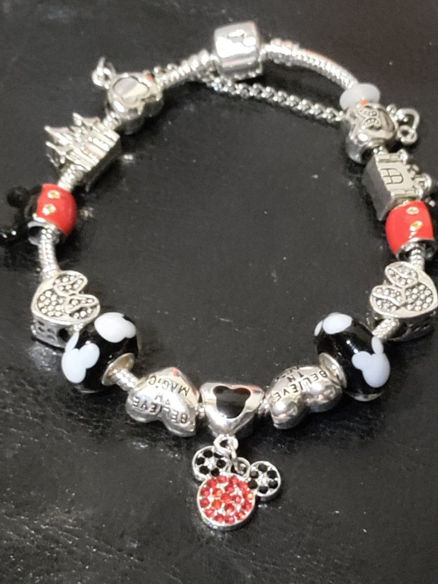 Mickey And Minnie Charm Bracelet.
