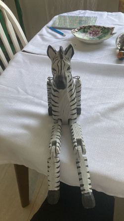 Zebra carved Folk Art