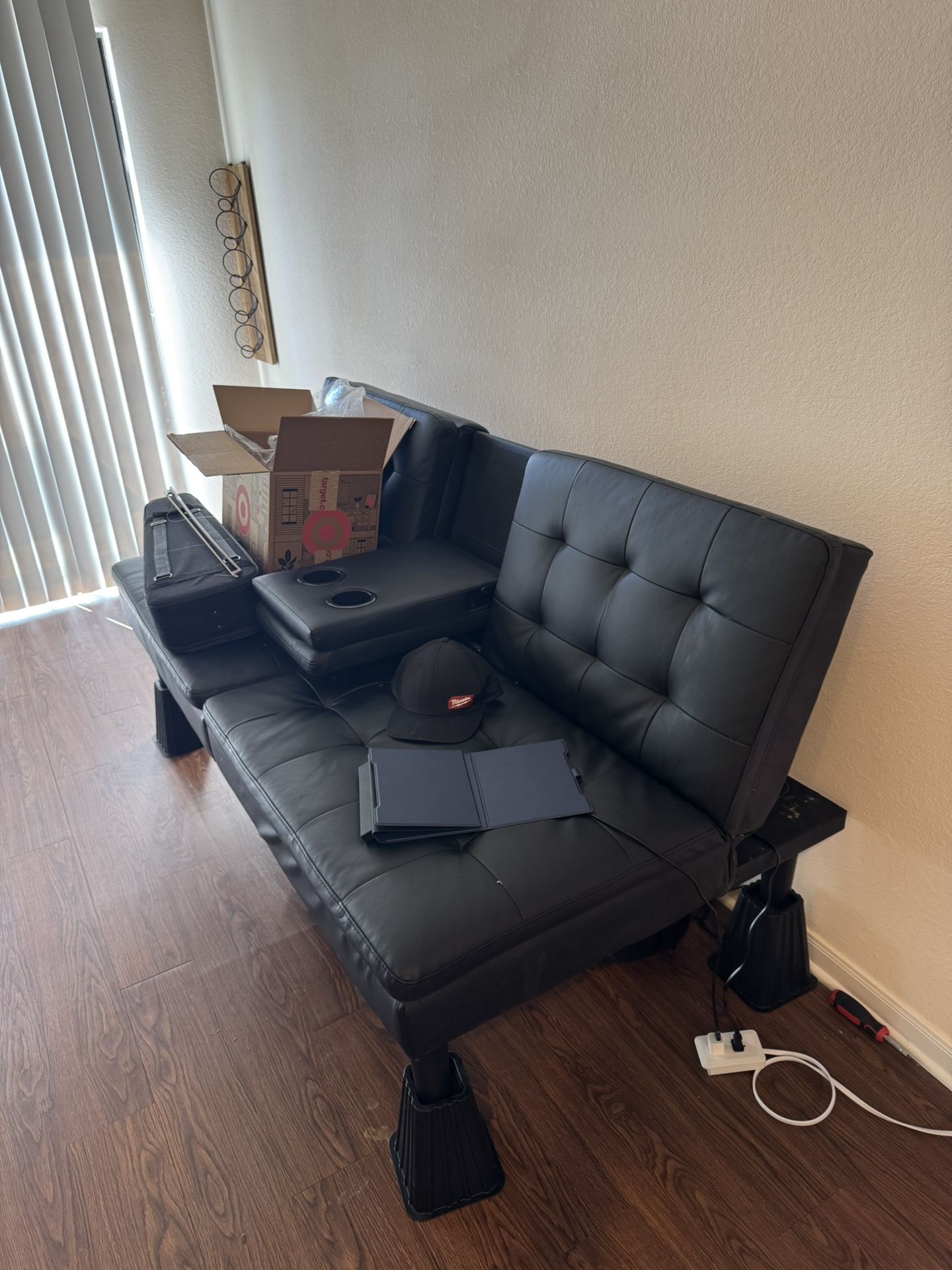 Black Leather Futon