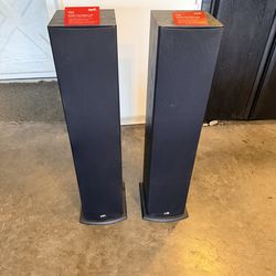 Polk tower speakers with stands