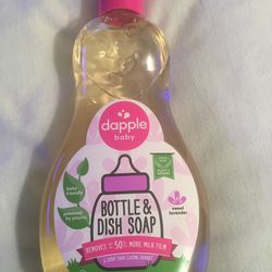 Dapple Baby Baby Bottle Soap & Dish Soap, Lavender, 16.9 Fl Oz Bottle - Plant Based Dish Liquid for
