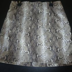 She And Sky Faux Leather Skirt