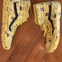 VANS X PEANUTS CHARLIE BROWN SK8-HI YELLOW ALL OVER MENS 13 WOMENS 14 new EXCELLENT