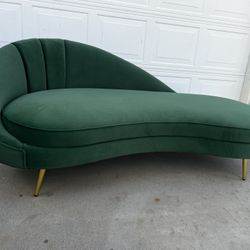 Brand New. Green Velvet sofa lounge chaise. $449. Only 1 available 