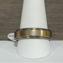 Sz 13 Stainless Steel Mens Fidget Ring