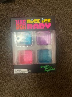 NeeDoh Nice Ice Baby 4 Pack Mini Cubes Squishy Fidget Stress Sensory Toy