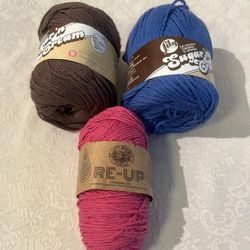 3 YARNS ~ 2 YARNS 4-OZ EACH + 1 YARN 2.5-OZ ~ NEW