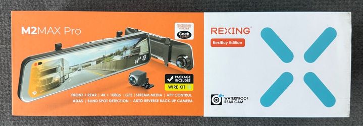 Rexing - M2Max Pro Front + Rear 4K + 1080p GPS Mirror Dash Cam