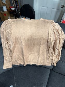 Textured Floral Puff Sleeve Blouse