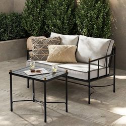 mopio Odelia Outdoor Patio Furniture Set Set of 2, Patio Loveseat with Coffee Table, Outdoor Furniture Conversation Piece for Outside Lounging at Lawn