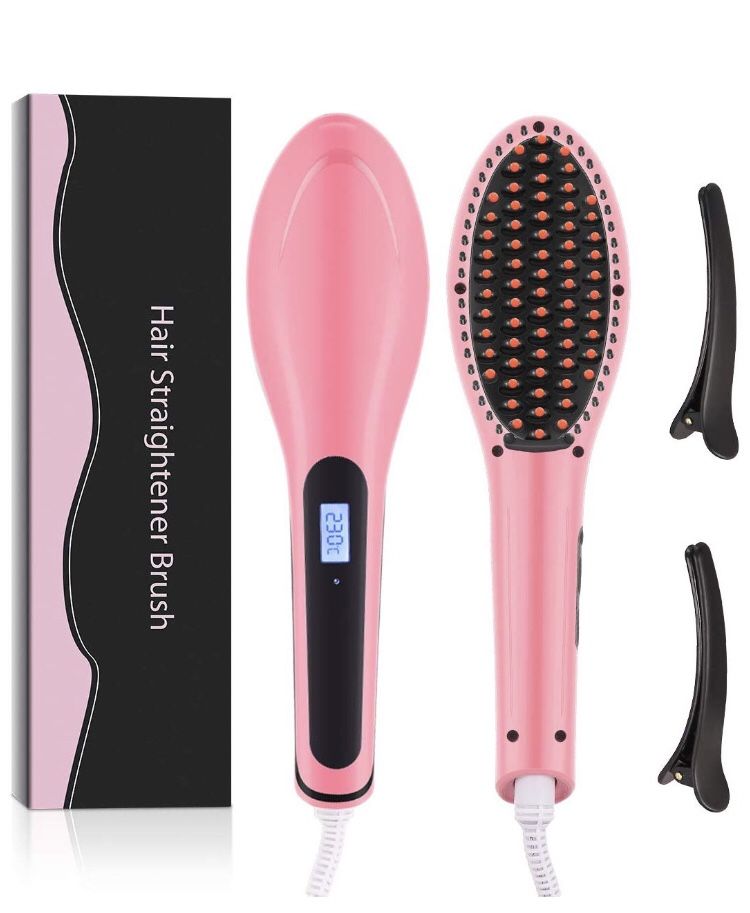 Hair straightening brush