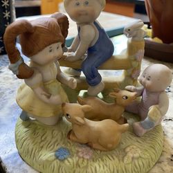 Vintage  1984 &1985 Pair Cabbage Patch Porcelain Figurines