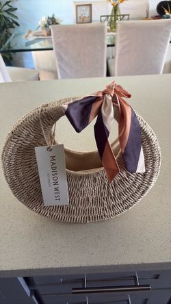 Madison West Los Angeles Woven Round Handbag