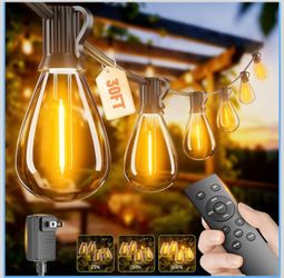Brand new in box 30ft outdoor string light with remote