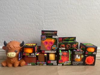 Orange Needoh Squishy Toys.