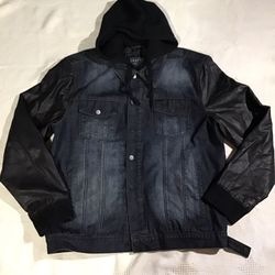Dravus Mens Jeans Jacket W Hoodie Size X-Large  Execellet Condition 