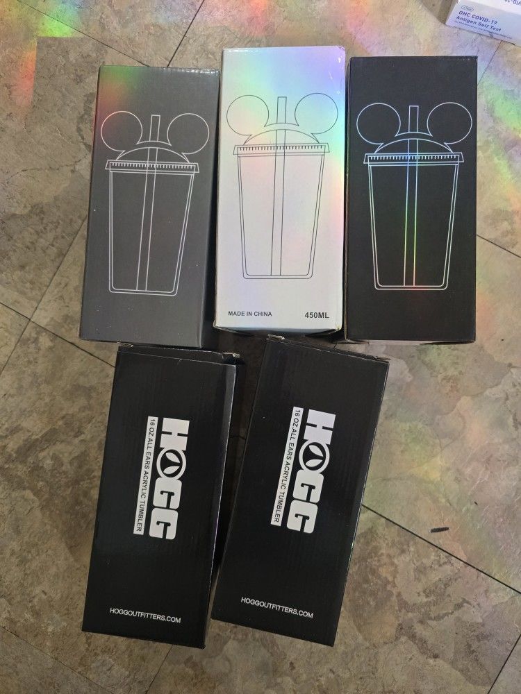 Acrylic Mickey And Minnie Ears Tumbler