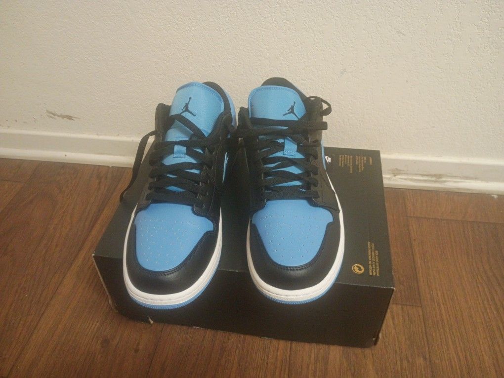 Jordan 1 Low Black Varsity Blue Men's Size 12 Never Worn 