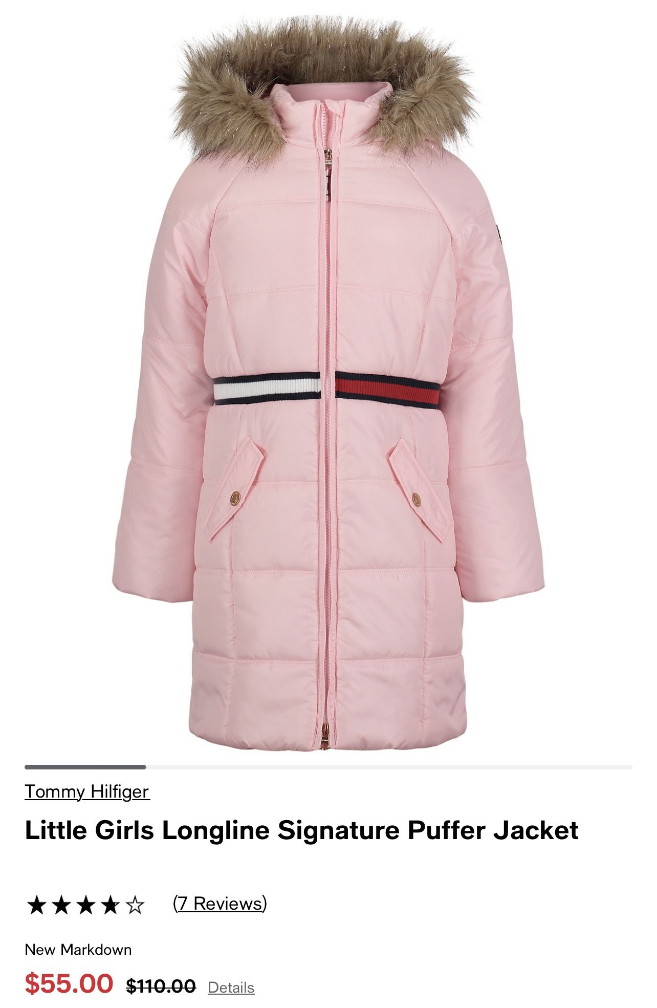 Tommy Hilfiger Little Girl Jacket Size 6 Worn Once