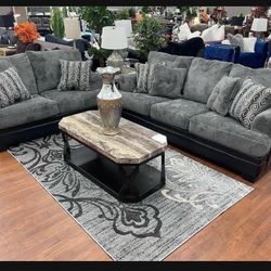 Two Tone Comfortable Sofa And Loveseat |  Brand New | 2 Piece Living Room Set 